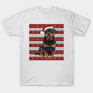 Funny Rottweiler Dog Christmas Ugly T-Shirt